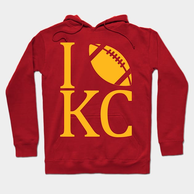 Sunday Funday I Love Kansas City Football Hoodie by Luxara